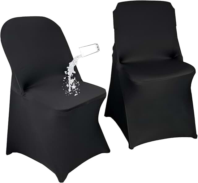 Black Elastic Chair Seat Covers *SET OF 5*