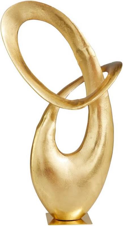 Abstract Gold Metal Sculpture Interlocking Loops Table Decor