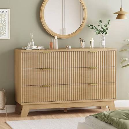 Fluted 6 Droor Dresser