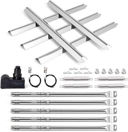 Universal Stainless Steel Gas Grill Replacement Burner Tube and Heat Shield Kit