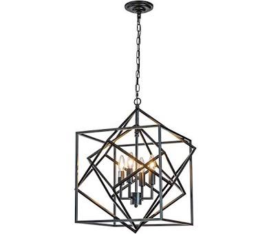 Geometric Metal Cage Chandelier D0209M-6