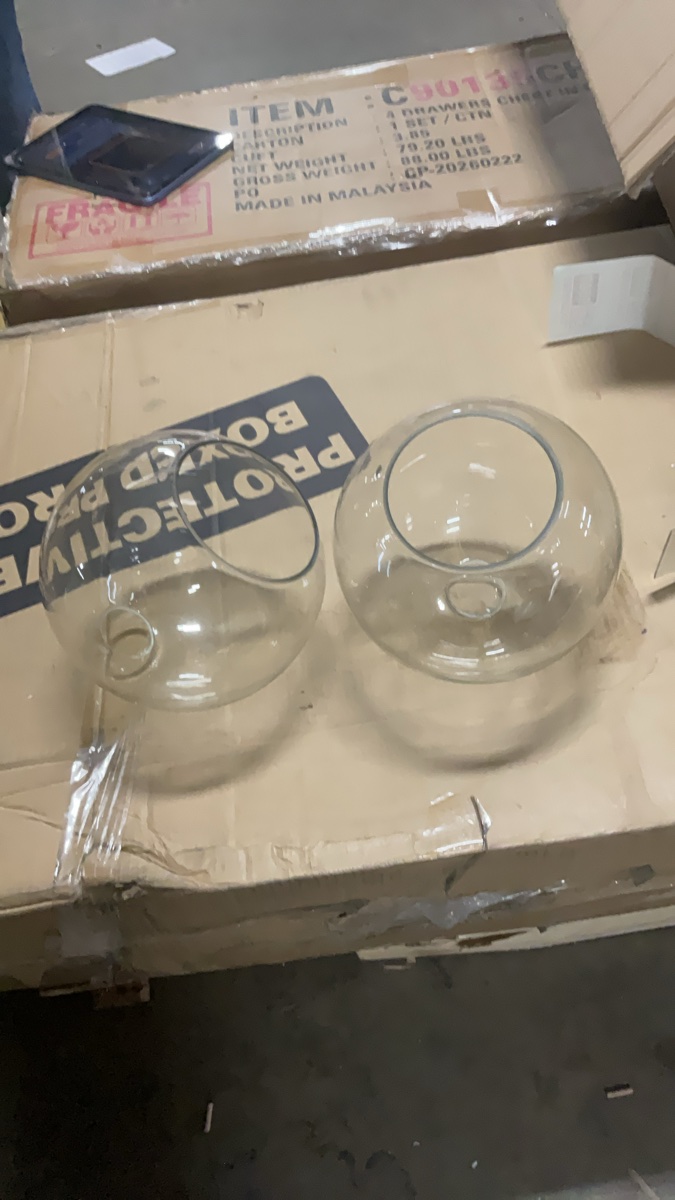 Clear Glass Globe Bowls / Terrariums - Set of 2