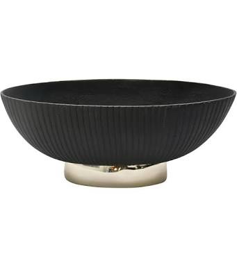 Wallmar 17-Inch Black and Gold Decorative Bowl