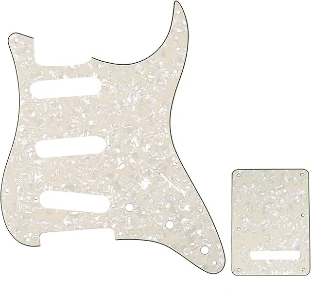 Guitar Stratocaster Style Replacement Pickguard and Backplate Set - Aged Pearl 4ply