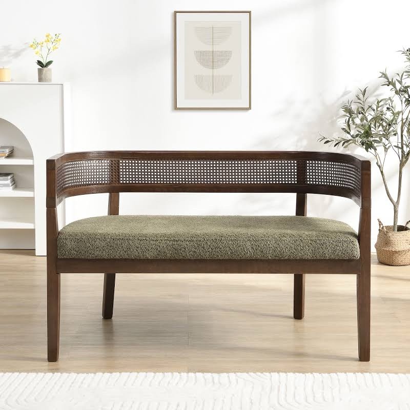 Loveseat walnut/green