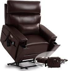 40" 3-Motor Power Lift Recliner With Heat And Massage Leather LI-BROWN C Box