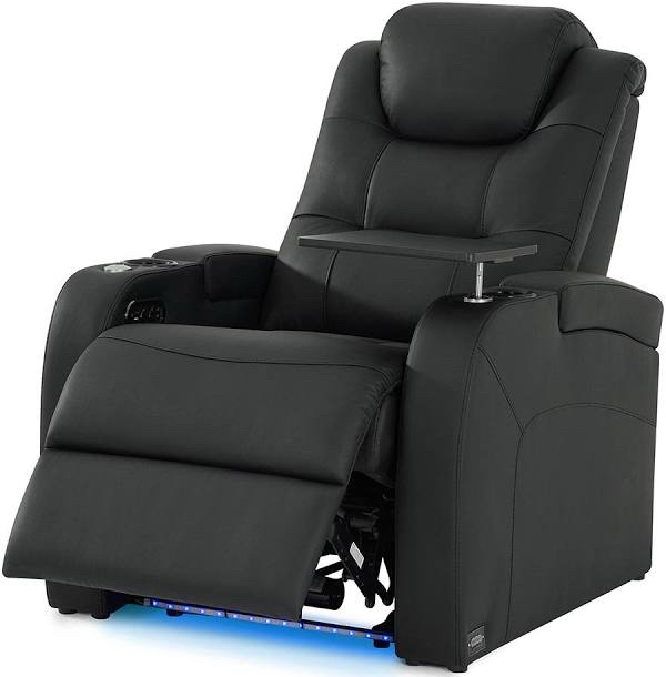 Black Leather Power Reclining Chair