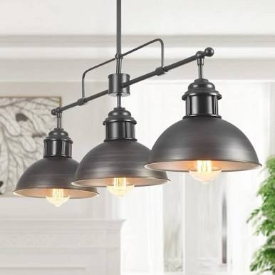 Industrial 3-Light Kitchen Island Pendant Lighting Fixture
