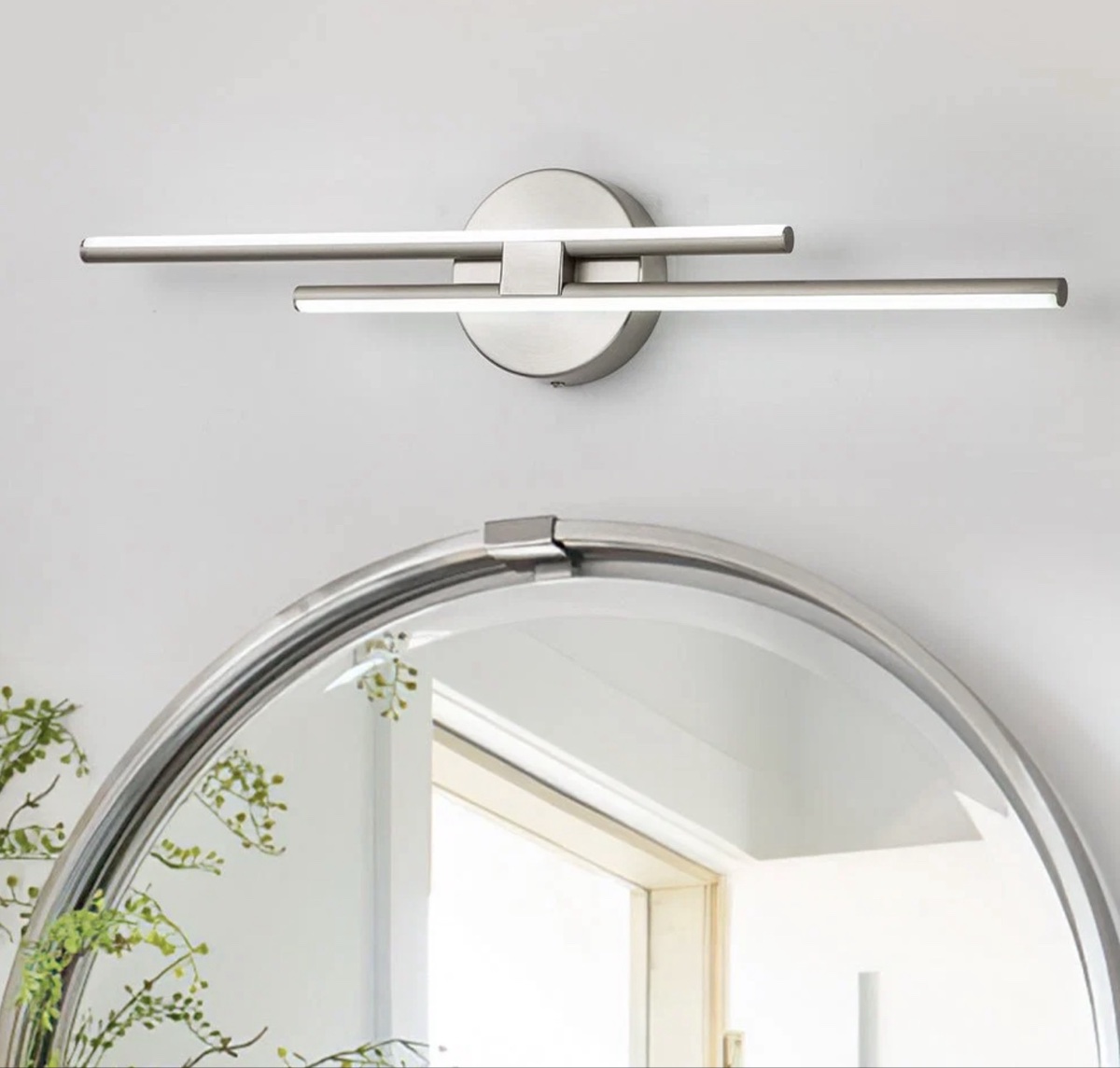 Set of two Modern LED Wall Sconce, Brushed Nickel Finish 23.5”