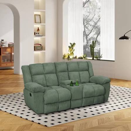 (Box 1/2)Forest Green Recliner loveseat sofa