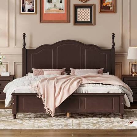 Furniture Bed Frame - Queen Size Walnut Finish