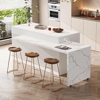 (Box 1/2)Extendable kitchen island FAUX  marble topSZD0002
