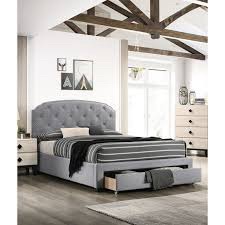 Burlap Twin Bed - Gray