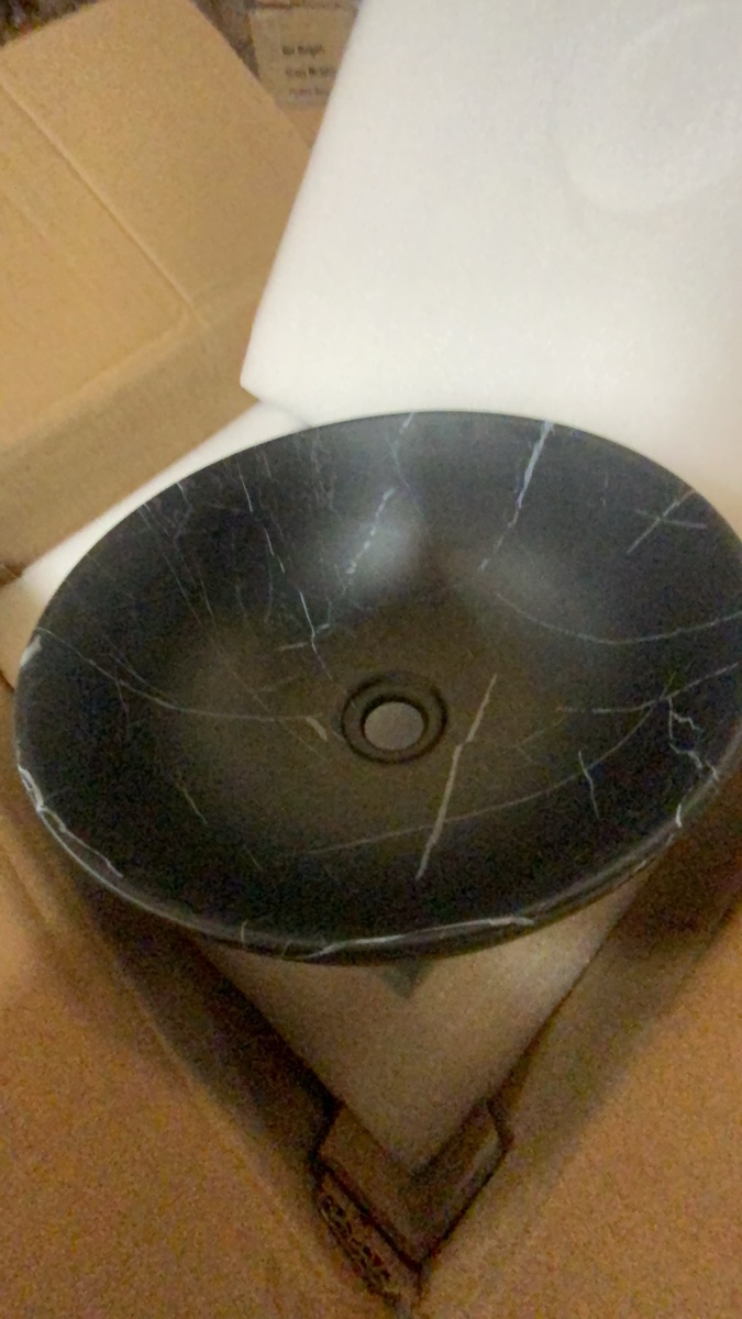 Black Stone Vessel Bathroom Sink