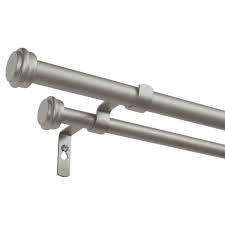 Double Curtain Rod Set Adjustable 36-72 Inch