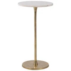 Side Table Marbe Wht/Gld