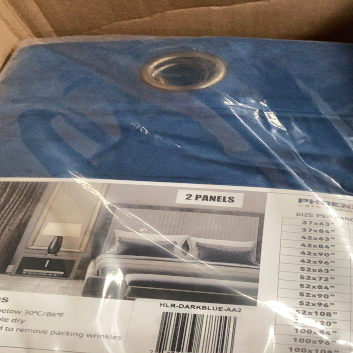 Phoenigon Curtain Panels Blues 4 Pc (42”X84”)