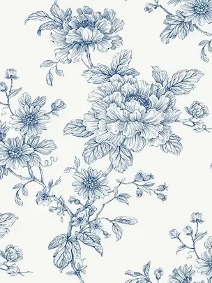2 rolls of NuWallpaper Sketched Floral - Blue