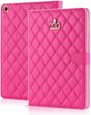 Quilted Faux Leather Tablet Case for iPad Air (Rose Red)