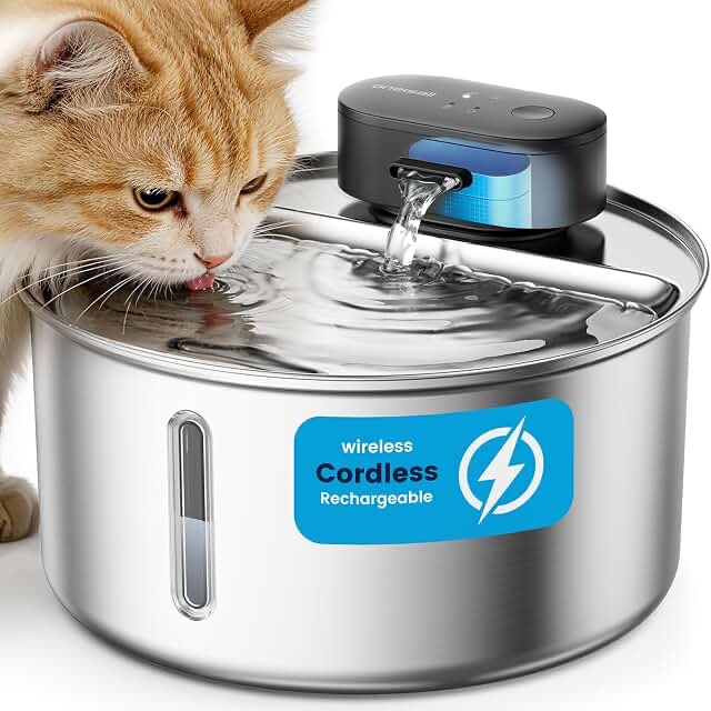 oneisall Stainless Steel Pet Fountain