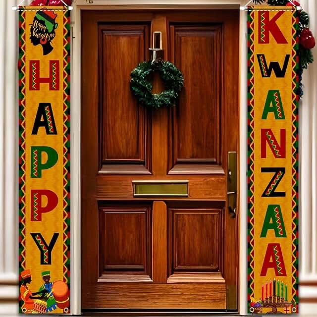 Kwanzaa Hanging Vertical Wall Light Up Banner Decorations