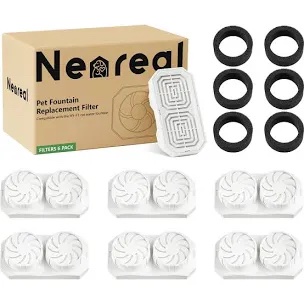 Neareal Pet Fountain Replacement Filter, 6 Pack for Oval-05