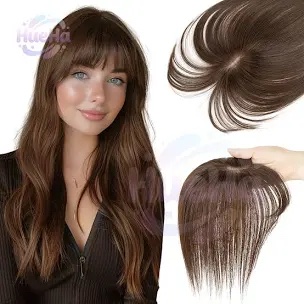 RUWISS Real Human Hair Women's Hair Piece/Wig, Medium Brown
