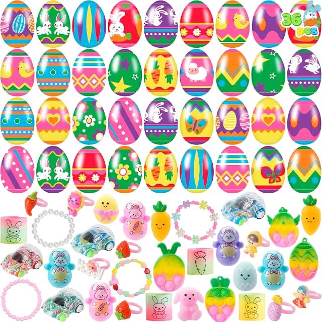 32 Pack Pre-filled Easter Eggs Party Favors Gift Set