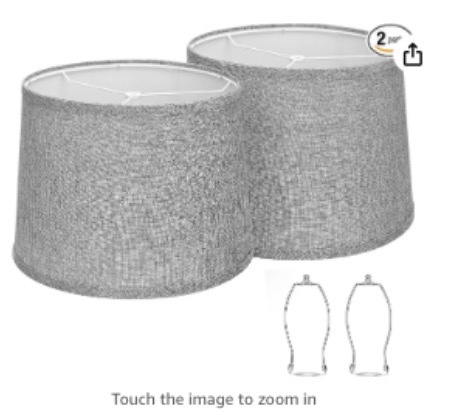 Seaside Village 2-Pack Fabric Lamp Shades with Harp Holders
