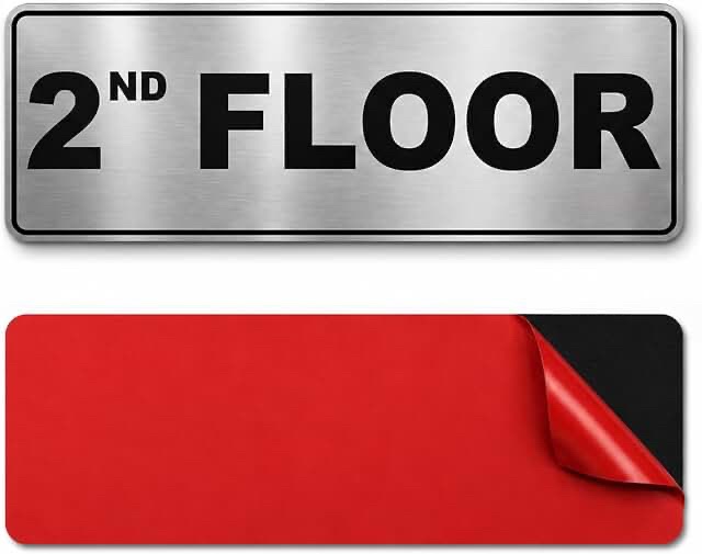 Blulu 2nd Floor Sign, 7.87 Inch Durable Metal Sign