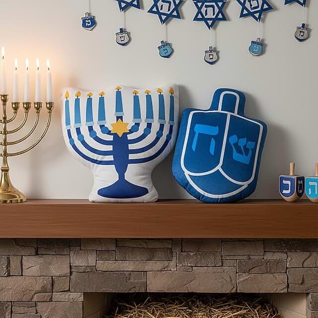 Hanukkah Menorah Decorative Throw Pillow