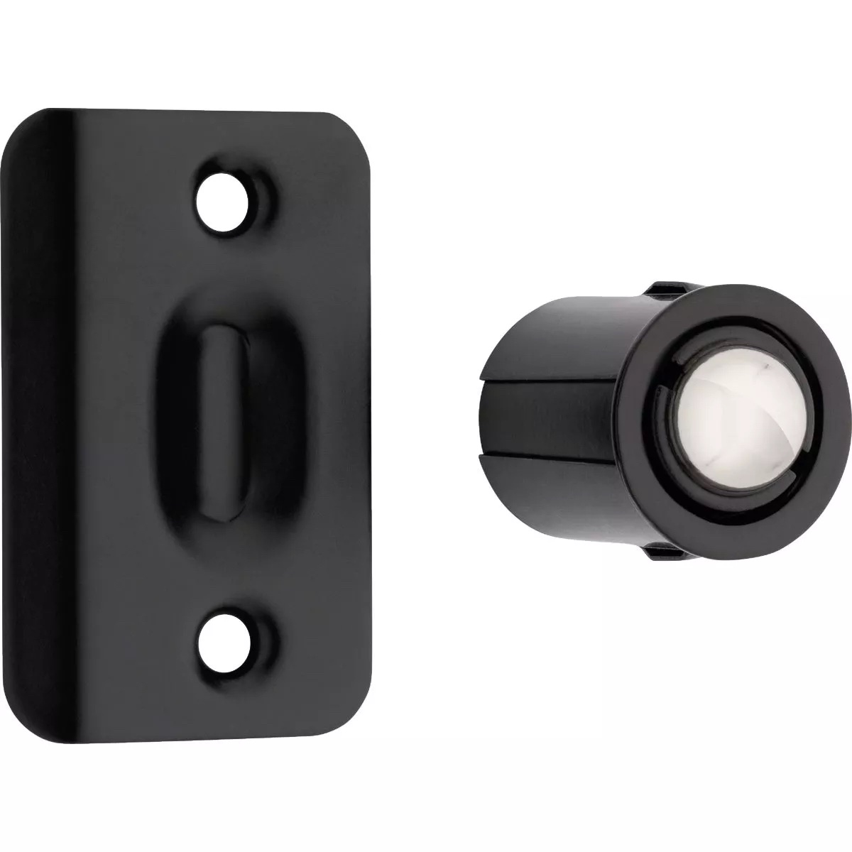 QCAA Solid Brass Double Ball Catch, Matte Black, 2 Pack