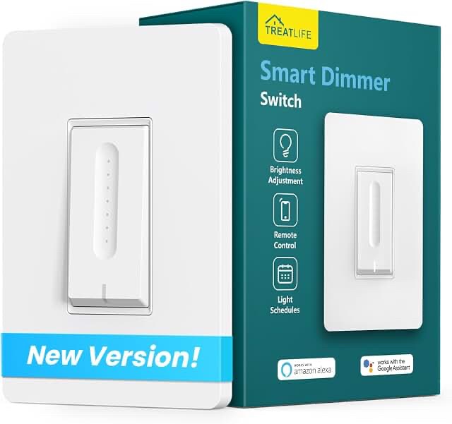 Treatlife Smart Dimmer Switch DSHC - Upgraded Version with Remote Control and Voice Control