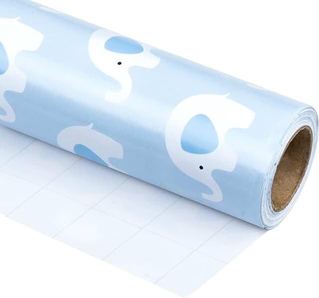 Elephant Pattern Baby Shower Wrapping Paper Roll