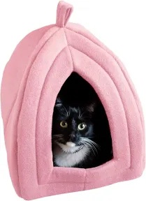 Pink Polka Dot Pet Cave / Igloo Bed