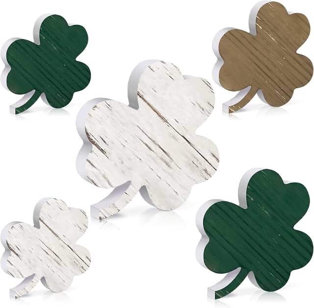 St. Patrick's Day Decorative Wooden Shamrock Tabletop Sign