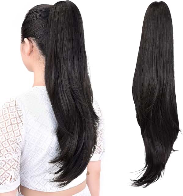 Black Claw Clip Hair Extension / Ponytail Hairpiece