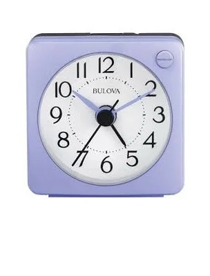 Bulova B1876 Purple Square Alarm Clock