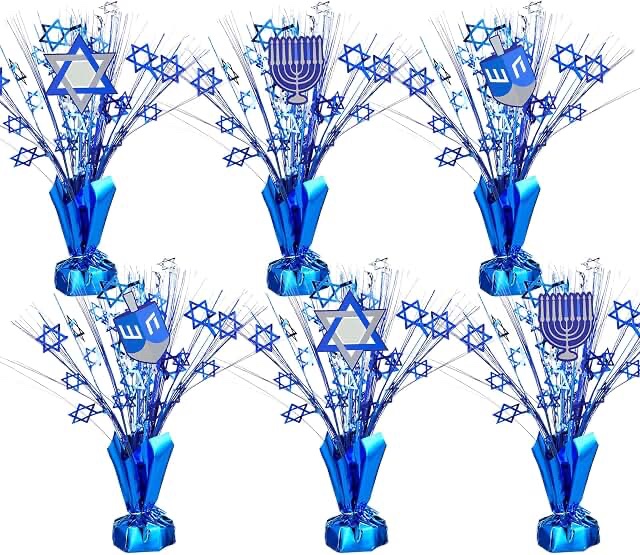 Hanukkah Star of David and Menorah Centerpiece Table Decoration