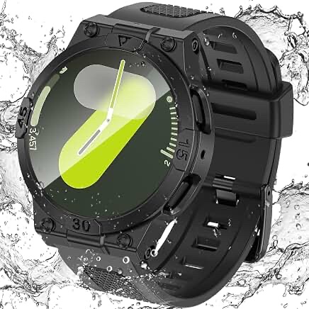 Goton 3 in 1 Waterproof Watch Case with Band for Samsung Watch 40mm, Black
