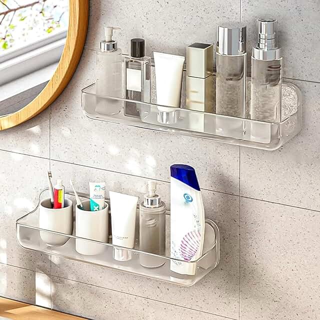 Clear Acrylic Shower Caddy / Bathroom Shelf