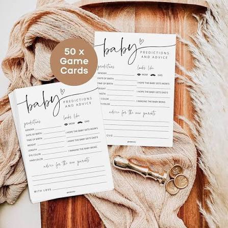 GardenCity Baby Shower Game Cards