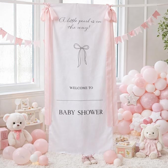 HunnmingRe 60 x 24 Fabric Baby Ceremony Lawn Indoor/Outdoor Runner (Pink)