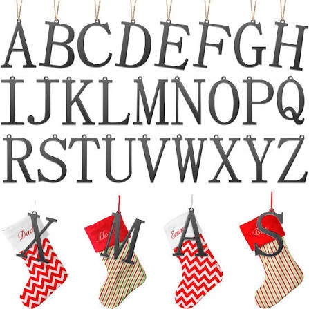 26 Pieces Christmas Stocking Tags - Rustic Decor (Black Acrylic)