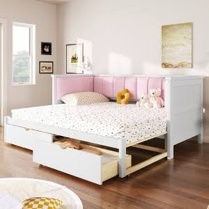 Box 2 of 2 Twin Daybed with Drawers and Trundle - White Wash (Box 2 of 2)