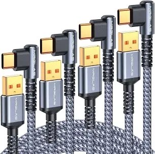 MrGlas 3pc Right Angle Type C Charging Cables Small Med  And Long