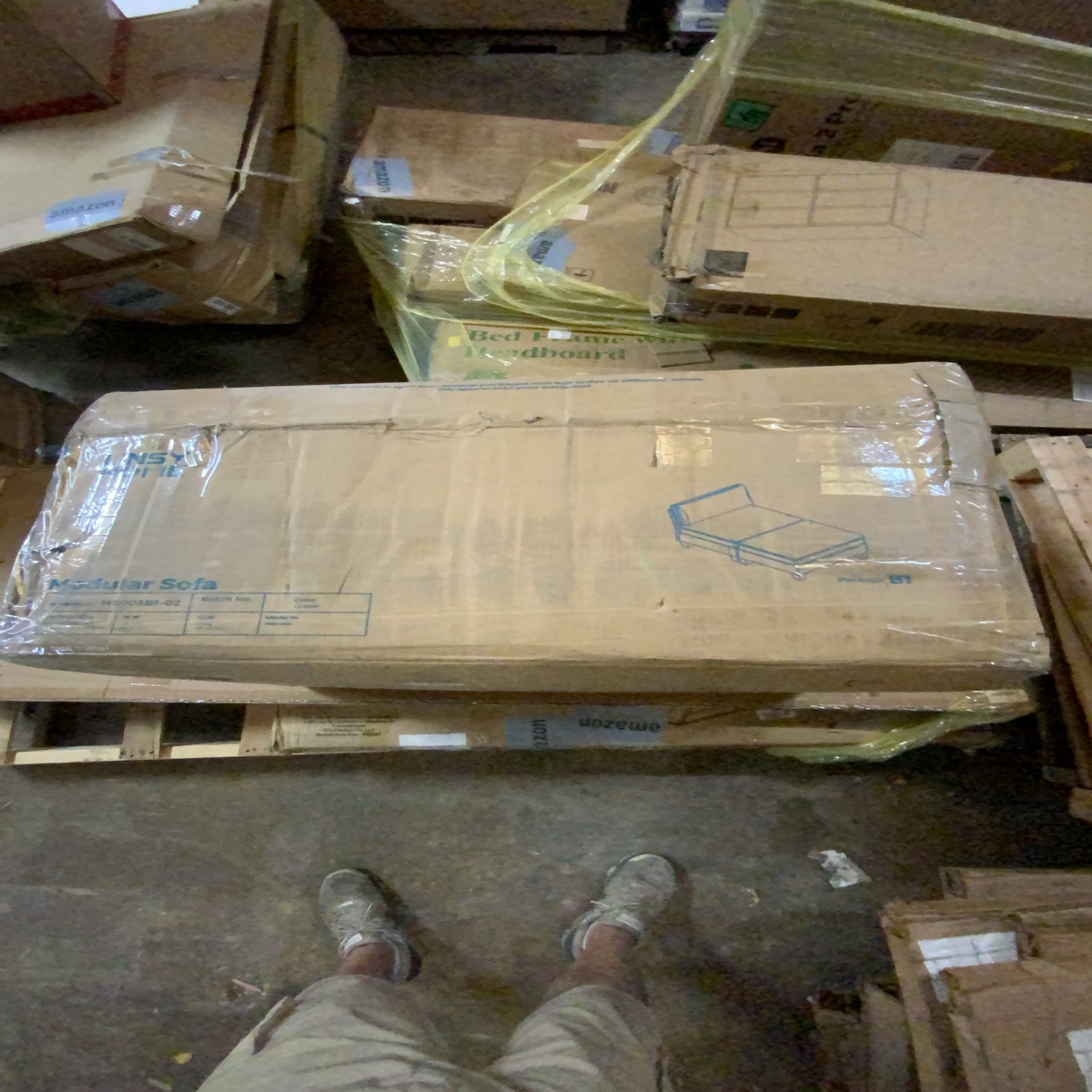 Lounge portion of Modular Sofa. Green. Incomplete