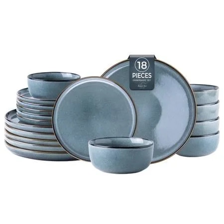 AmorArc 18 Piece Matte Stoneware Dinnerware Set (Green)