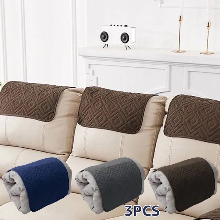 Frienda 2 Pieces Recliner Headrest Slipcover for Living Room (Dusty Blue)