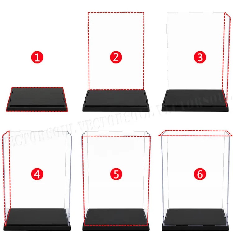 Harloon 6 Pcs Clear Figure Display Boxes, Tiny Figures(Rectangular)